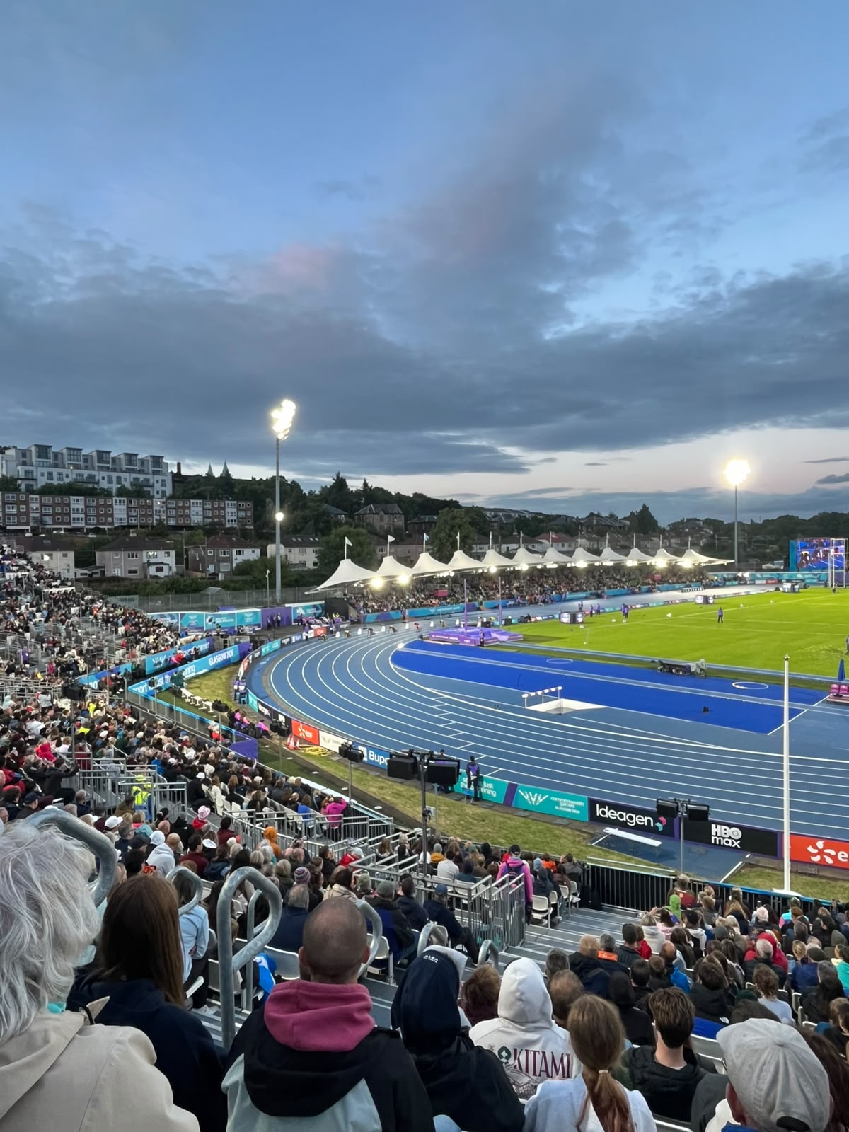 Evening Athletics session at Scotstoun under floodlight during Glasgow 2026